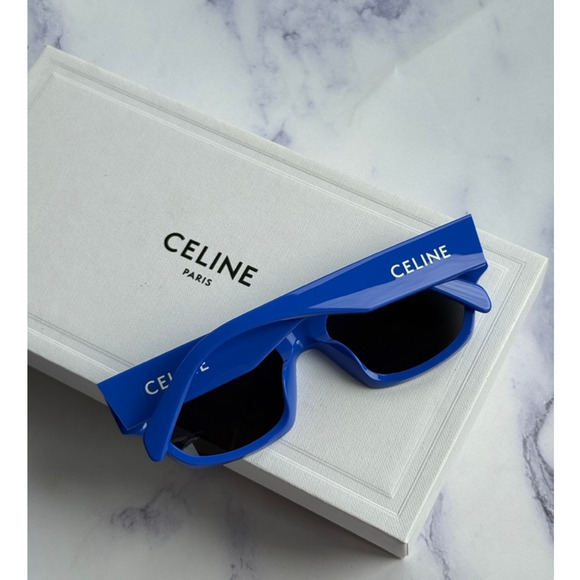 NEW Celine CL40197U Cat Eye Blue Logo Sunglasses - Picture 2 of 9